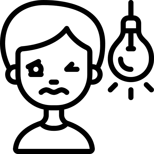Light and sound sensitive icon